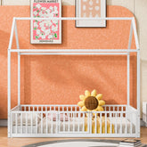 Bellemave® Metal House Bed with Fence and Door - Bellemave